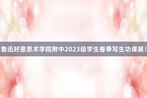 鲁迅好意思术学院附中2023级学生春季写生功课展！