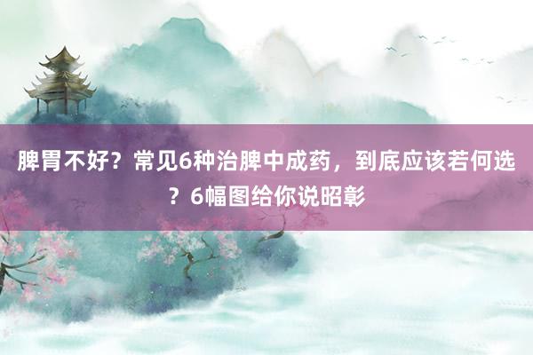 脾胃不好？常见6种治脾中成药，到底应该若何选？6幅图给你说昭彰