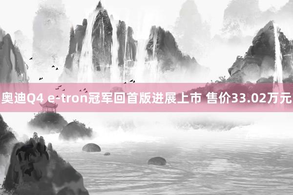 奥迪Q4 e-tron冠军回首版进展上市 售价33.02万元