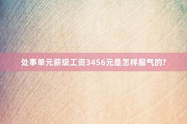 处事单元薪级工资3456元是怎样服气的?