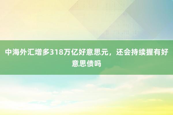 中海外汇增多318万亿好意思元，还会持续握有好意思债吗