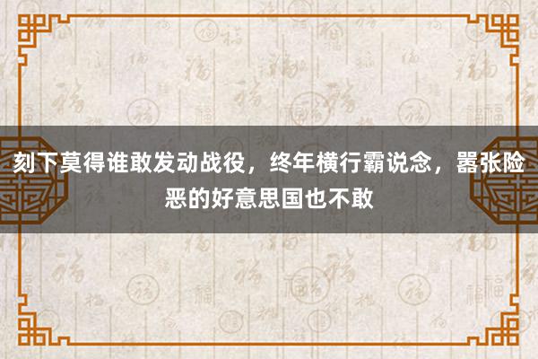 刻下莫得谁敢发动战役，终年横行霸说念，嚣张险恶的好意思国也不敢