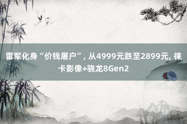 雷军化身“价钱屠户”, 从4999元跌至2899元, 徕卡影像+骁龙8Gen2