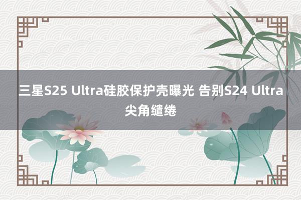 三星S25 Ultra硅胶保护壳曝光 告别S24 Ultra尖角缱绻